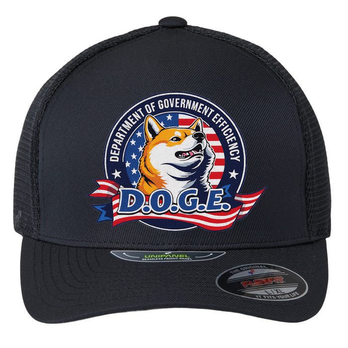 Doge D.O.G.E. Department Of Government Efficiency Flexfit Unipanel Trucker Cap