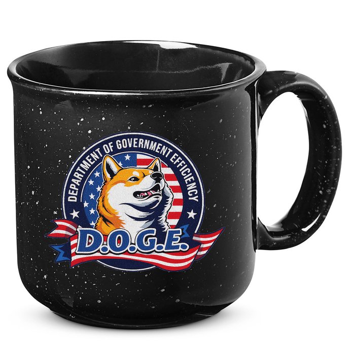 Doge D.O.G.E. Department Of Government Efficiency 15oz Campfire Ceramic Mug