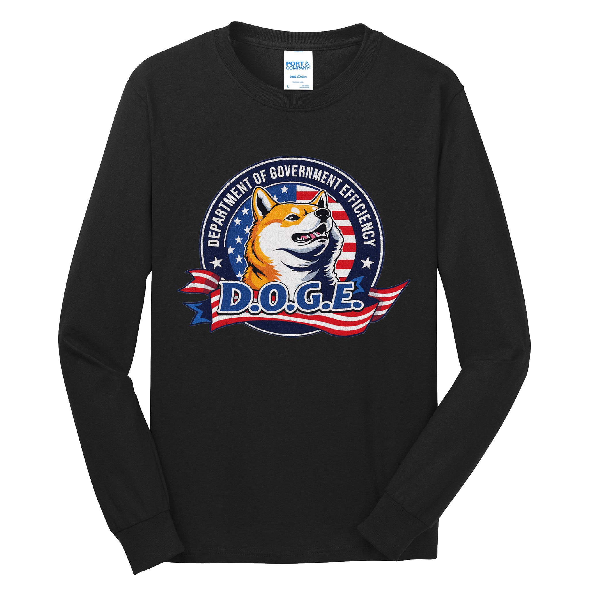 Doge D.O.G.E. Department Of Government Efficiency Tall Long Sleeve T-Shirt