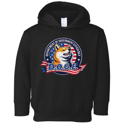 Doge D.O.G.E. Department Of Government Efficiency Toddler Hoodie