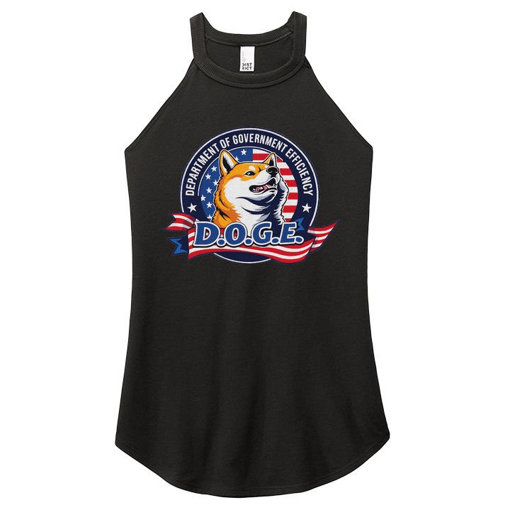 Doge D.O.G.E. Department Of Government Efficiency Women's Perfect Tri Rocker Tank