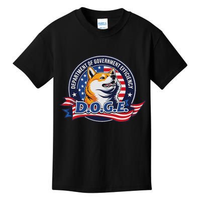 Doge D.O.G.E. Department Of Government Efficiency Kids T-Shirt