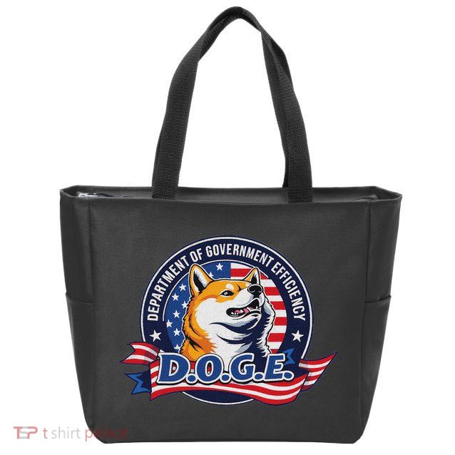Doge D.O.G.E. Department Of Government Efficiency Zip Tote Bag