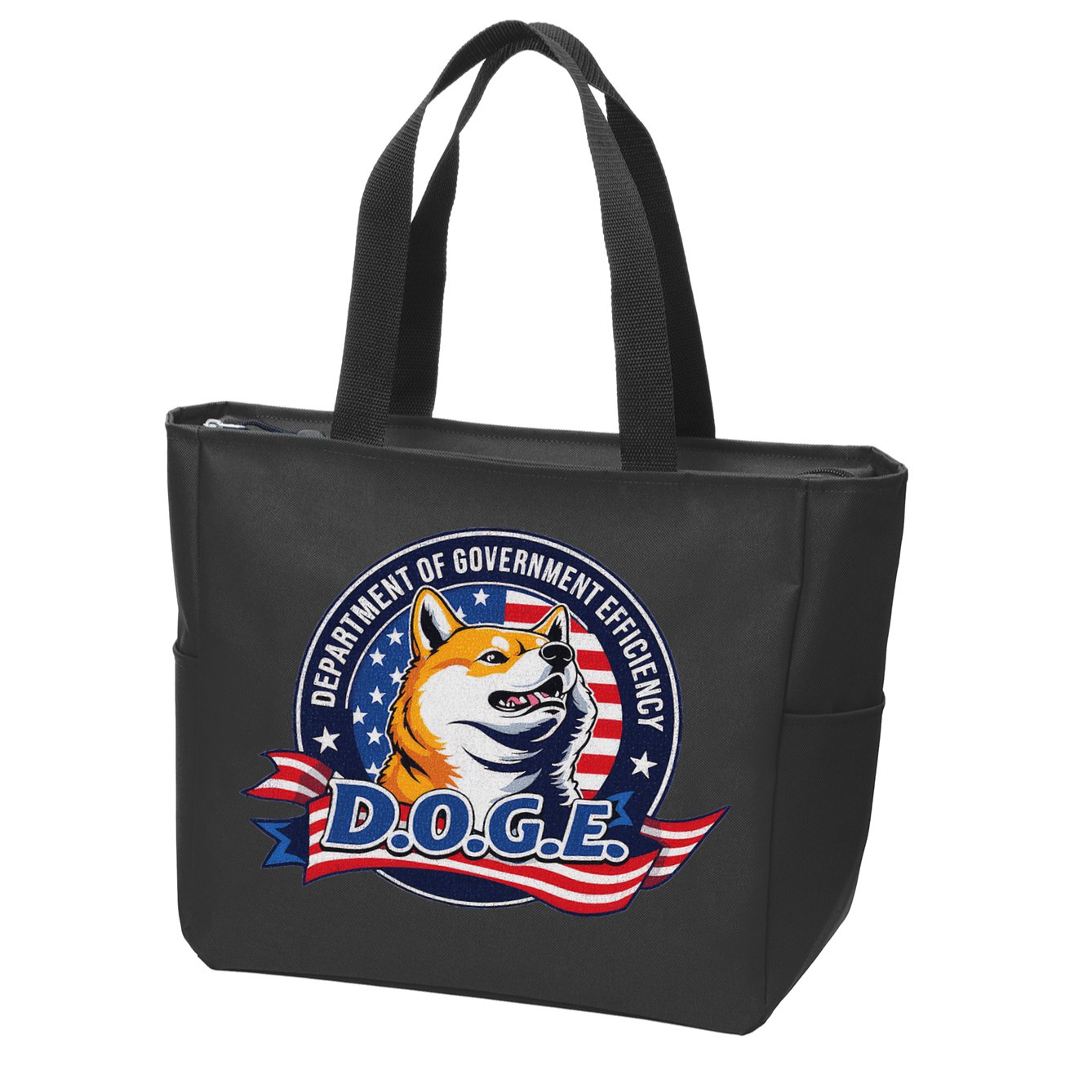 Doge D.O.G.E. Department Of Government Efficiency Zip Tote Bag