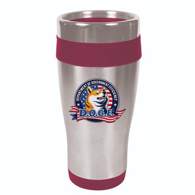 Doge D.O.G.E. Department Of Government Efficiency 16oz Travel Tumbler