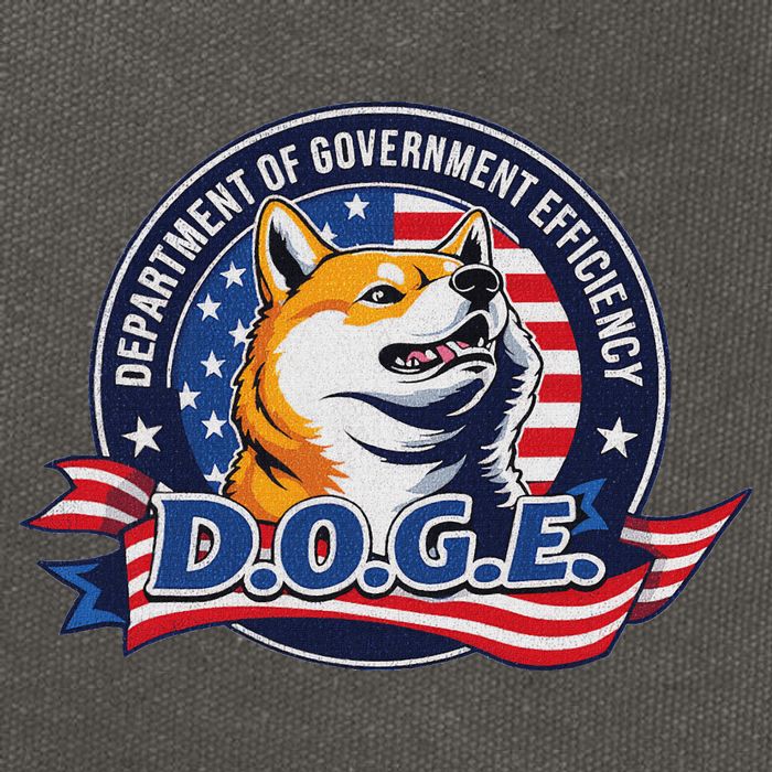 Doge D.O.G.E. Department Of Government Efficiency Cotton Canvas Backpack