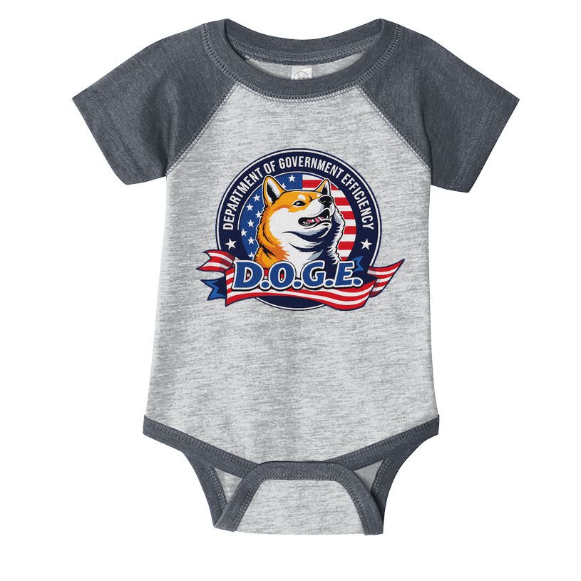 Doge D.O.G.E. Department Of Government Efficiency Infant Baby Jersey Bodysuit