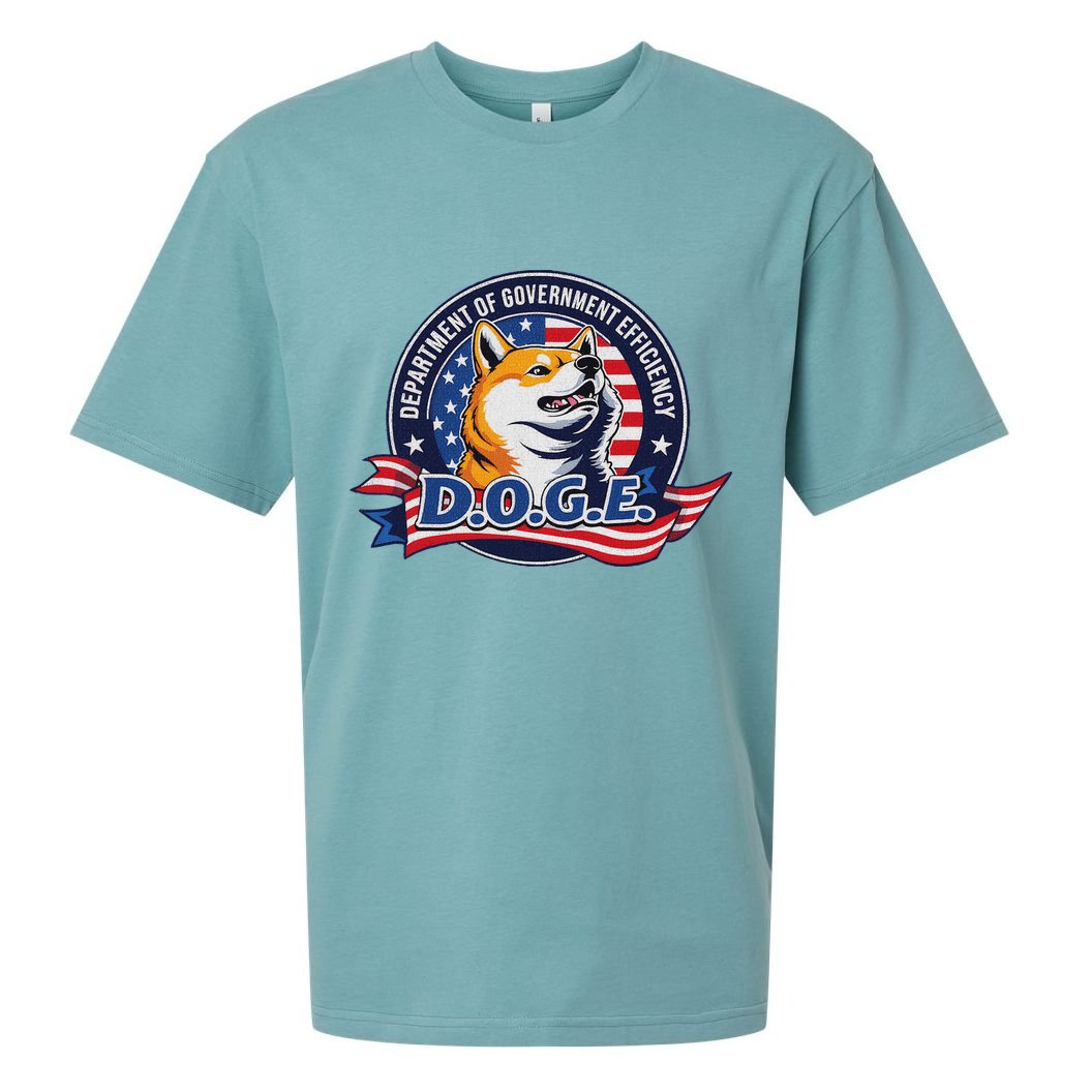 Doge D.O.G.E. Department Of Government Efficiency Sueded Cloud Jersey T-Shirt