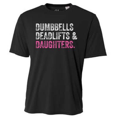 Dumbbells Deadlifts Daughters Funny Gym Workout Father's Day Cooling Performance Crew T-Shirt