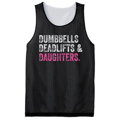 Dumbbells Deadlifts Daughters Funny Gym Workout Father's Day Mesh Reversible Basketball Jersey Tank