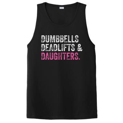 Dumbbells Deadlifts Daughters Funny Gym Workout Father's Day PosiCharge Competitor Tank