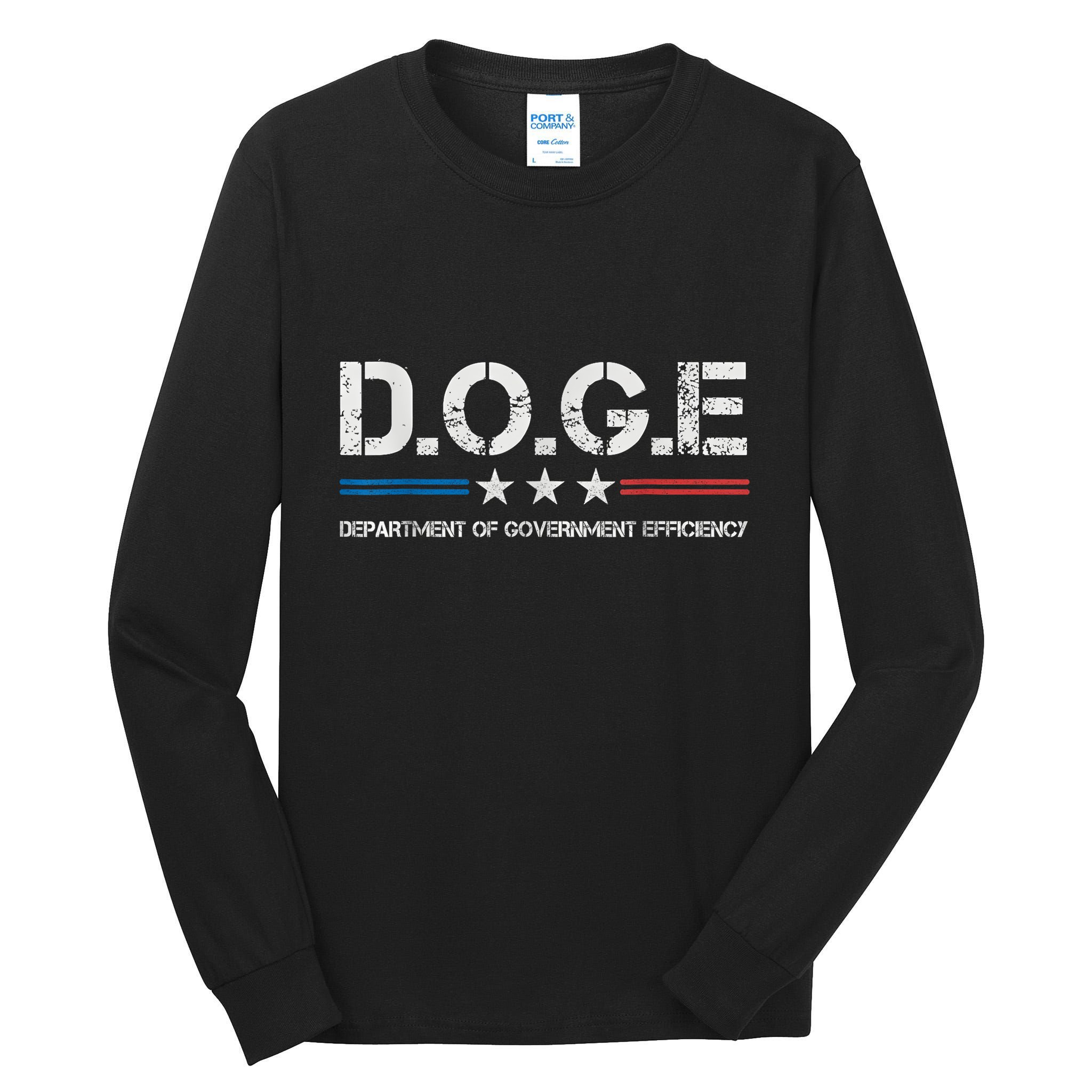 Doge D.O.G.E. Department Of Government Efficiency Tall Long Sleeve T-Shirt
