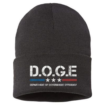 Doge D.O.G.E. Department Of Government Efficiency Sustainable Knit Beanie