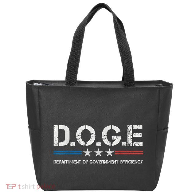 Doge D.O.G.E. Department Of Government Efficiency Zip Tote Bag
