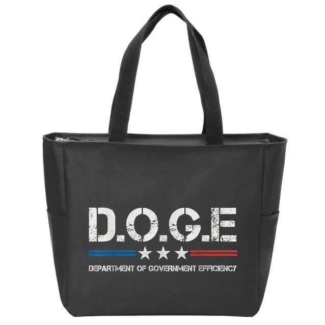 Doge D.O.G.E. Department Of Government Efficiency Zip Tote Bag