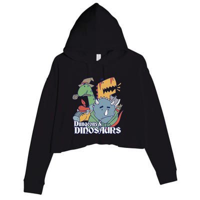 Dungeons & Dinosaurs Crop Fleece Hoodie