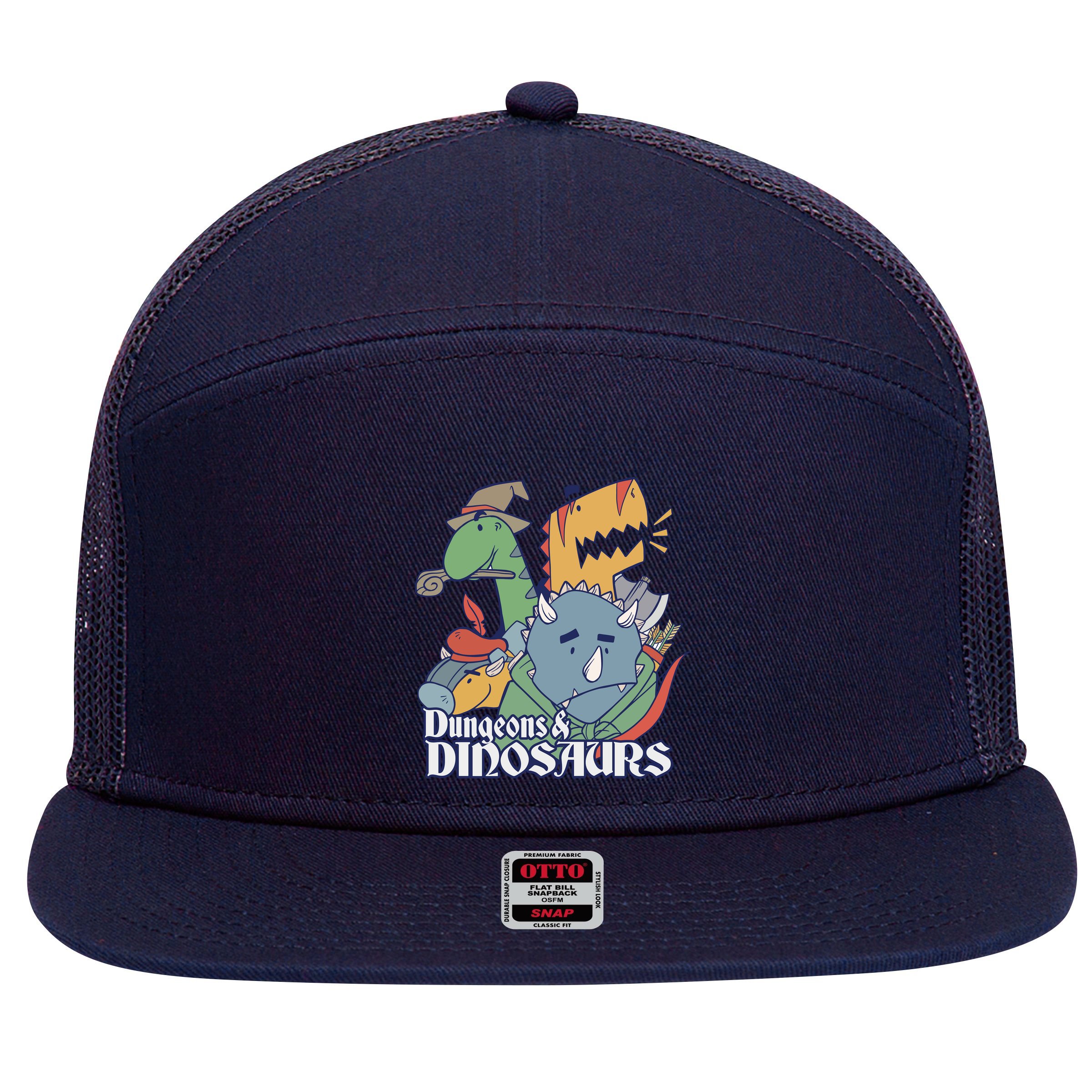 Dungeons & Dinosaurs 7 Panel Mesh Trucker Snapback Hat