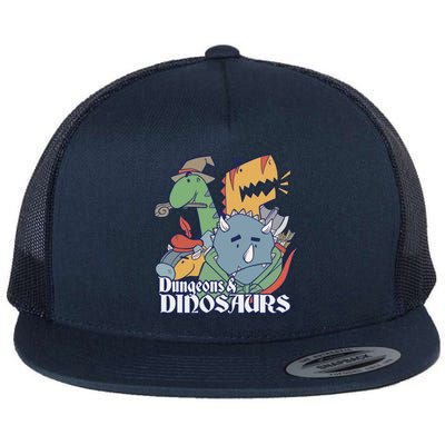 Dungeons & Dinosaurs Flat Bill Trucker Hat