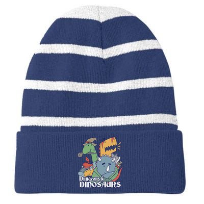 Dungeons & Dinosaurs Striped Beanie with Solid Band