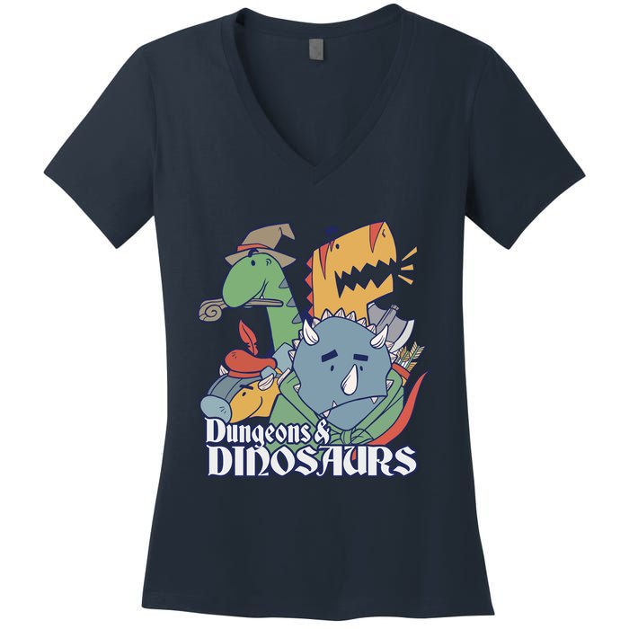 Dungeons & Dinosaurs Women's V-Neck T-Shirt