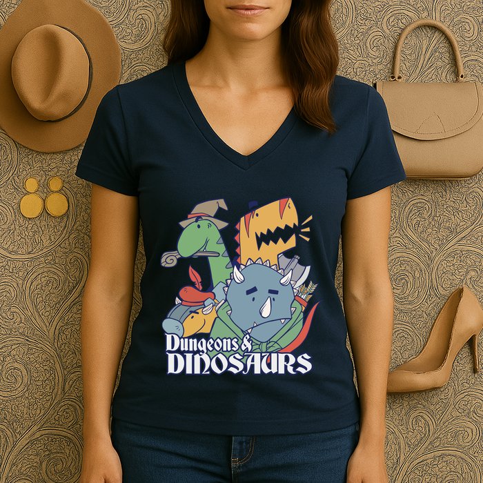 Dungeons & Dinosaurs Women's V-Neck T-Shirt