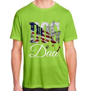 Dog Dadfunny Dog Lover Fathers Day Retro American Flag Adult ChromaSoft Performance T-Shirt