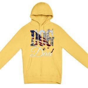 Dog Dadfunny Dog Lover Fathers Day Retro American Flag Premium Pullover Hoodie