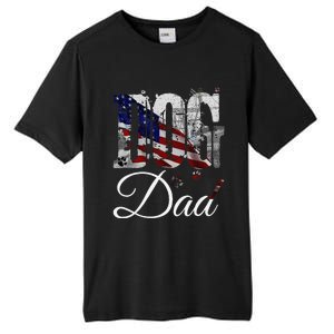 Dog Dadfunny Dog Lover Fathers Day Retro American Flag Tall Fusion ChromaSoft Performance T-Shirt