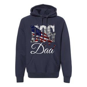 Dog Dadfunny Dog Lover Fathers Day Retro American Flag Premium Hoodie