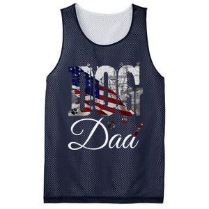 Dog Dadfunny Dog Lover Fathers Day Retro American Flag Mesh Reversible Basketball Jersey Tank