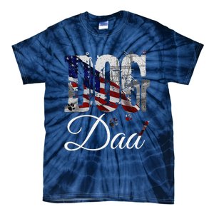 Dog Dadfunny Dog Lover Fathers Day Retro American Flag Tie-Dye T-Shirt