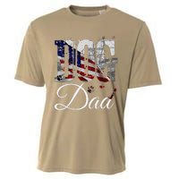 Dog Dadfunny Dog Lover Fathers Day Retro American Flag Cooling Performance Crew T-Shirt