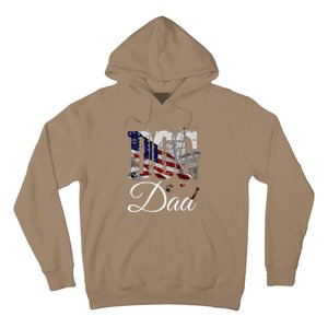 Dog Dadfunny Dog Lover Fathers Day Retro American Flag Hoodie