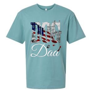 Dog Dadfunny Dog Lover Fathers Day Retro American Flag Sueded Cloud Jersey T-Shirt