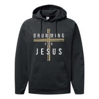 Drummer Drumming Drums Percussion I Jesus Christian Church Performance Fleece Hoodie