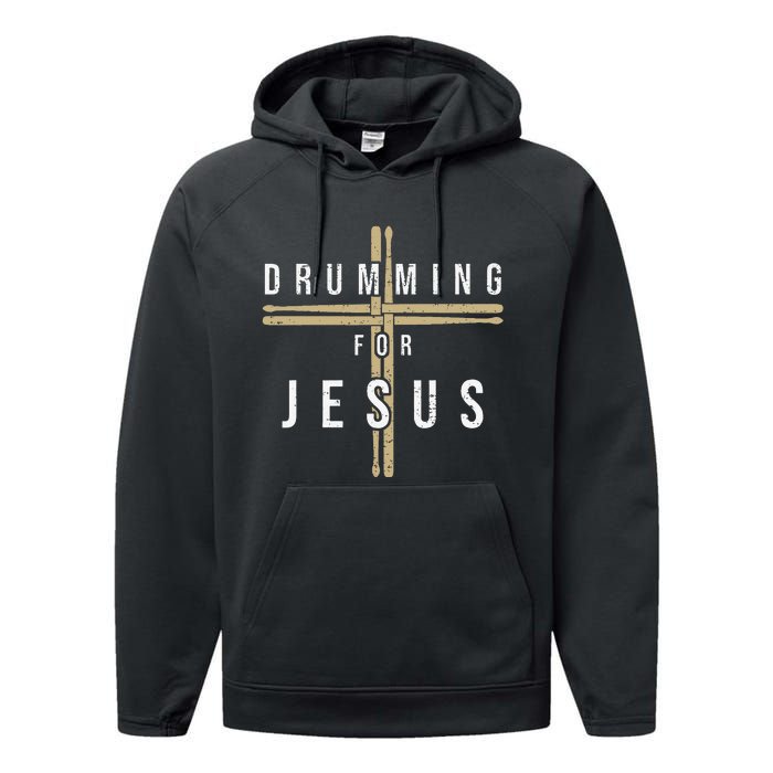 Drummer Drumming Drums Percussion I Jesus Christian Church Performance Fleece Hoodie