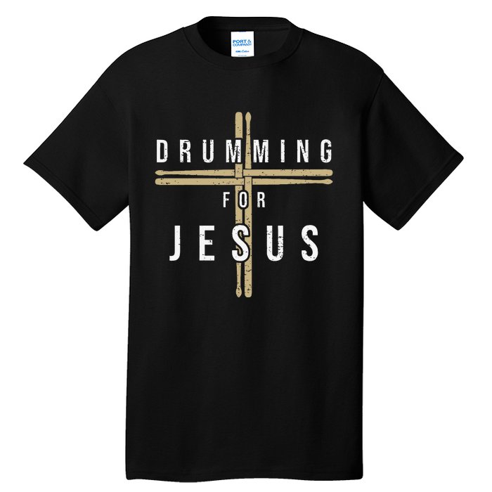 Drummer Drumming Drums Percussion I Jesus Christian Church Tall T-Shirt