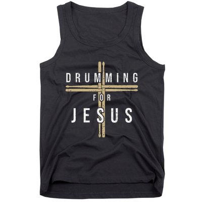 Drummer Drumming Drums Percussion I Jesus Christian Church Tank Top