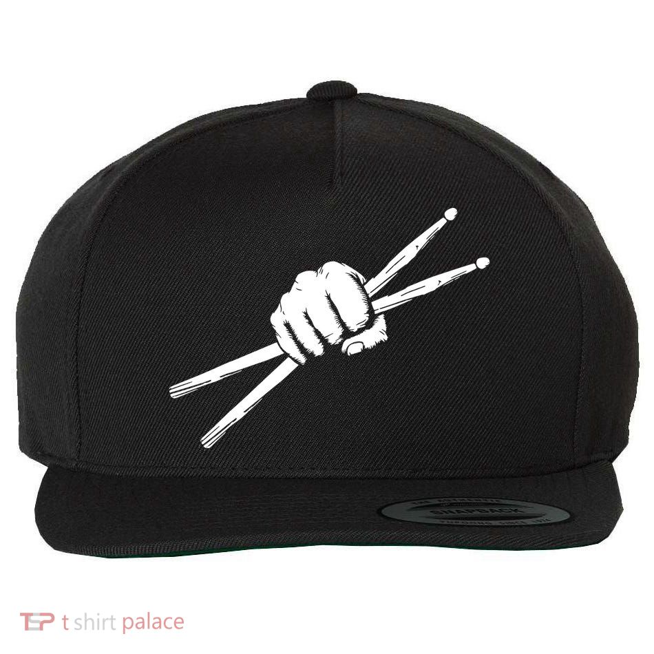 Drumsticks Drummer Drumset Drums Gift Wool Snapback Cap