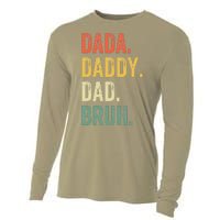 Dada Daddy Dad Bruh Fathers Day Funny Dad Life Vintage Cooling Performance Long Sleeve Crew