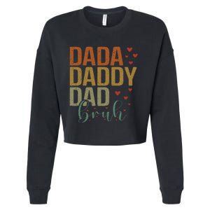 Dada Daddy Dad Bruh Awesome Like My Daughter Cropped Pullover Crew