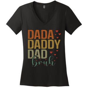 Dada Daddy Dad Bruh Awesome Like My Daughter Women's V-Neck T-Shirt