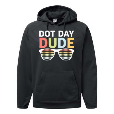 Dot Days Dotted Dude Glasses Performance Fleece Hoodie