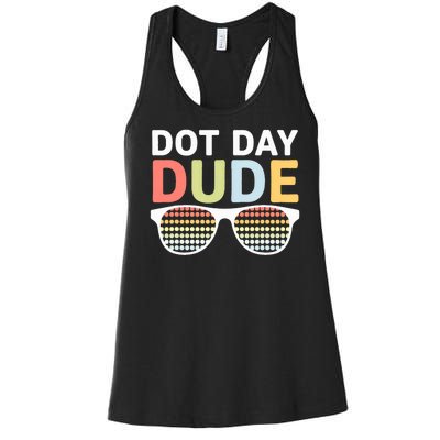 Dot Days Dotted Dude Glasses Women's Racerback Tank