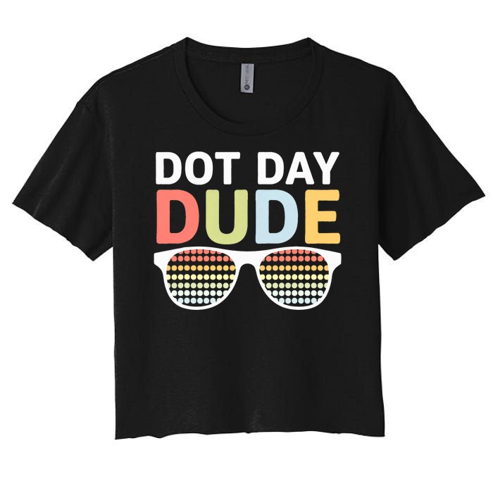 Dot Days Dotted Dude Glasses Women's Crop Top Tee