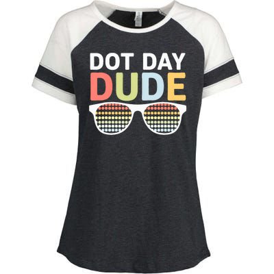 Dot Days Dotted Dude Glasses Enza Ladies Jersey Colorblock Tee