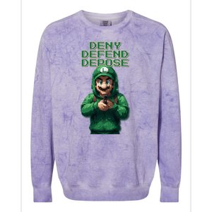 Deny Defend Depose Green Pixelated Hero Colorblast Crewneck Sweatshirt