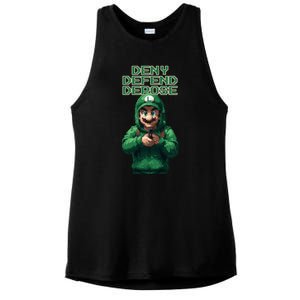 Deny Defend Depose Green Pixelated Hero Ladies PosiCharge Tri-Blend Wicking Tank