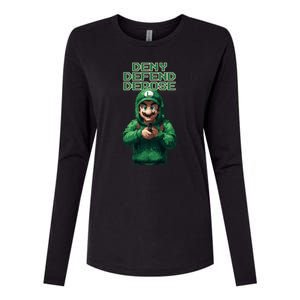 Deny Defend Depose Green Pixelated Hero Womens Cotton Relaxed Long Sleeve T-Shirt