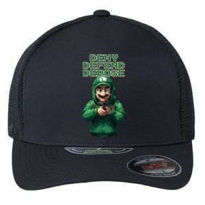 Deny Defend Depose Green Pixelated Hero Flexfit Unipanel Trucker Cap